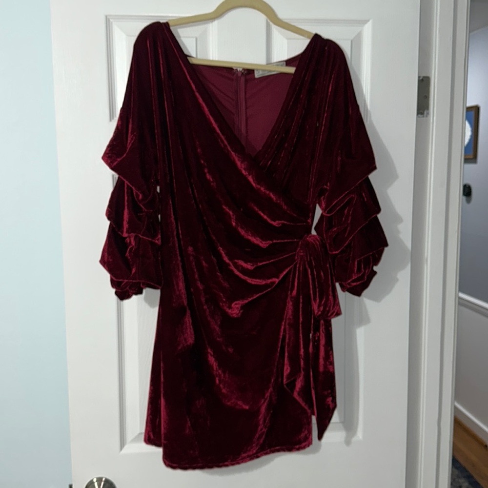 After Midnight dark red velvet dress Sz large